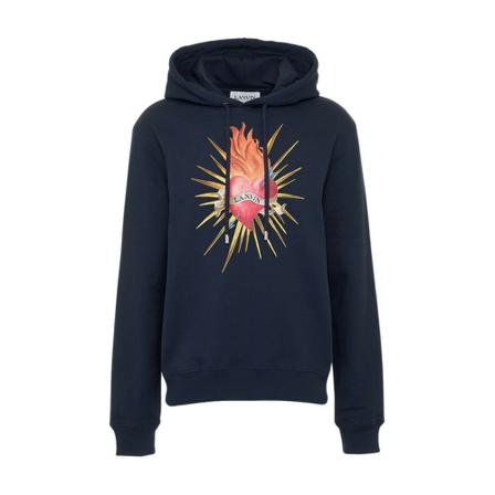 Lanvin, Sweatshirt RM Ho 0001 J206 21 Zwart, Heren, Maat:M,print