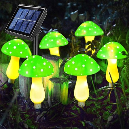 Utomhus LED solcellslampor för trädgård gräsmatta markspett vattentäta svamp ljusslingor