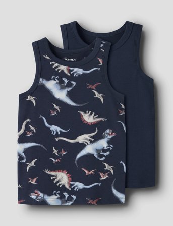 name it Nmmtank Top 2P Navy Dino Noos - Navy - 110