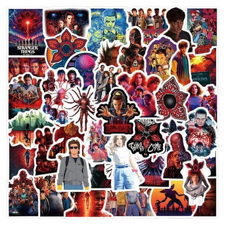 60 stk Stranger Things Klistremerker Sett – Vanntette Vinyl Dekaler for Laptop Vannflaske Notatbok**
