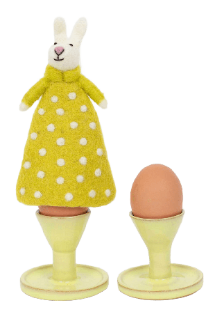 A World of Craft Bunny Long Dress Äggvärmare Dekoration Gul 16x10 cm