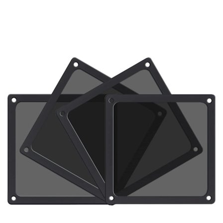 Støvfilter 140mm til computerkølerventilator/PSU/routere NYLON 80 mesh, magnetisk ramme PC-ventilatorstøvnet PC-kølerfilter (NYLON, 4-pak, sort)