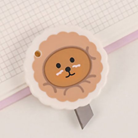 Sød kassekniv lille bærbar multifunktionel sød farve blomst kassekniv med hængende hul brun bjørn