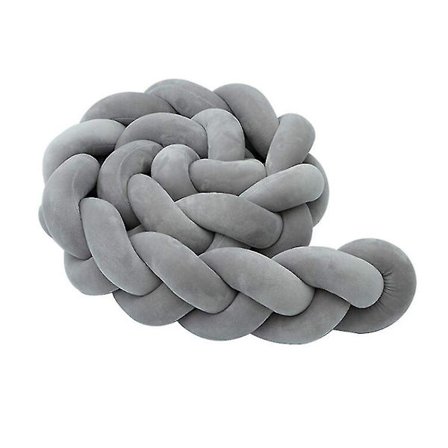 Bettumrandung, Baby Nestchen Bettschlange Babybett Stostange Weben Kantenschutz Kopfschutz Dekoration Fr Krippe Kinderbett (grau, 100cm)