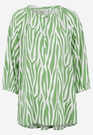 Cellbes of Sweden - Vævet, mønstret tunika i lysegrøn / zebra til damer i størrelse 46/48