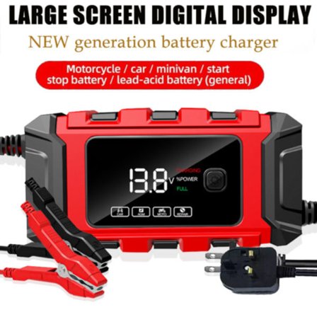 Smart batterioplader til bil, automatisk starthjælp med pulsreparation