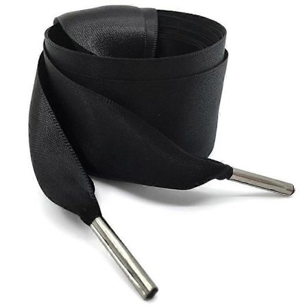 Sko-lisser i satengbånd, brede flate silkebånd_max