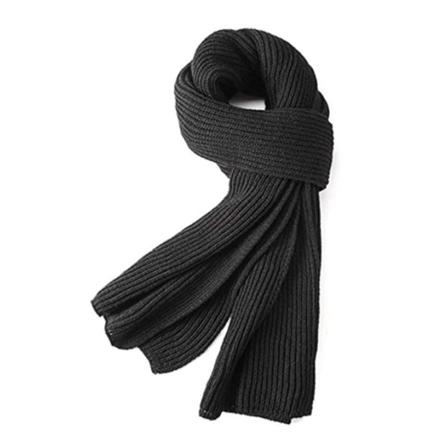 Vinter Solid Varm Stickad Halsduk Black