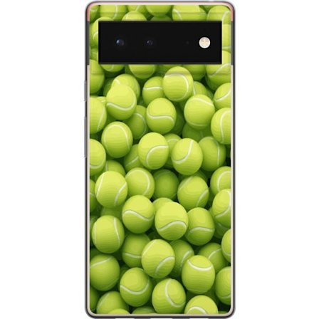 Kompatibel Mobilcover til Google Google Pixel 6 Mønster af grønne tennisbolde i høj detalje, sporty motiv med gentagende tekstur og stærke farver