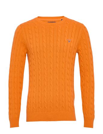Cotton Cable C-Neck Neulepaita Pyöreä Kaula-aukko Oranssi GANT