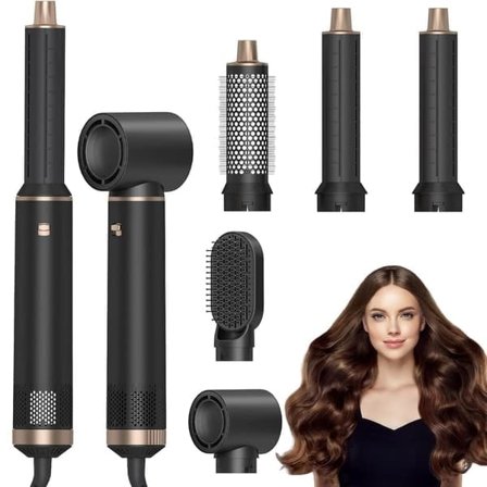 5-i-1 Luftstyler / Varmluftsbørste / Hårstyler med Ionfunksjon – Hårføner, Krølltang, Volumbørste & Rettetang i Ett