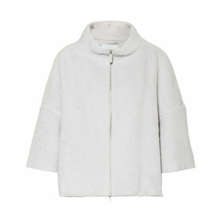 Fabiana Filippi, Bomber jacket made of noble alpaca wool Wit, Dames, Maat:S
