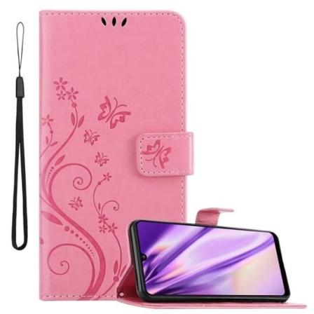 Cadorabo Fodral till Samsung Galaxy A31 - i rosa - Skyddande blomdesign med magnetlås