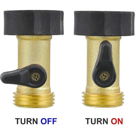 Slange Stengeventil, Kraftig Messing Hageslangekobling, 3/4 Tommer, 2-pakning med Ekstra 4 Skiver[D]