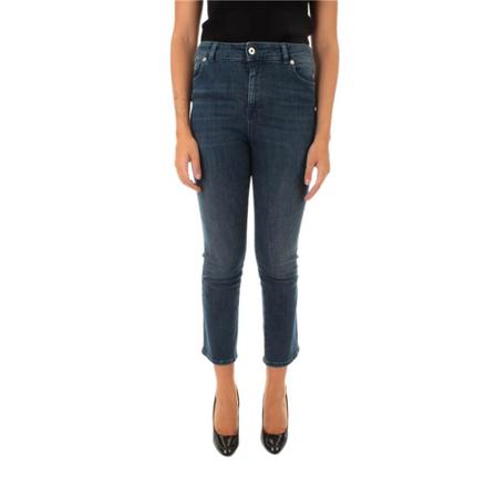 Twinset, Cropped Jeans Blauw, Dames, Maat:W26