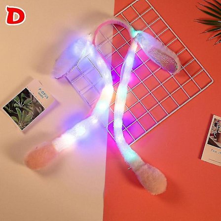 60cm Søt Kanin Pikachu Plysj Lue Med Bevegelige Ører Glødende Lue Gave Til Baby Barn