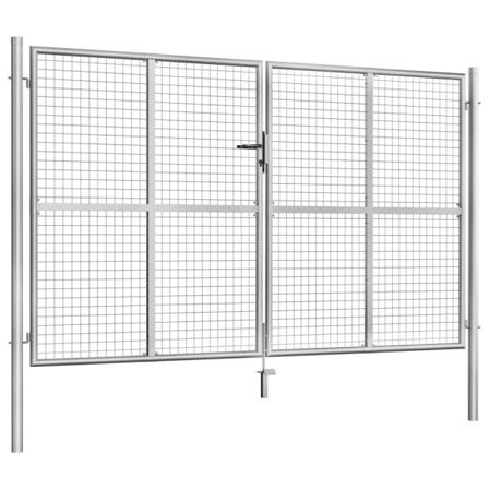 Vidaxl Trädgårdsgrind Galvaniserat Stål 306x200 Cm Silver Silver