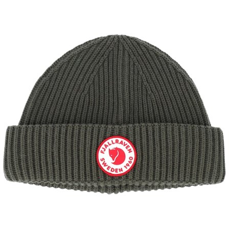 Fjällräven - Green shortbeanie Beanie - 1960 Lite Logo Deep Forest Knit Short Beanie @ Hatstore