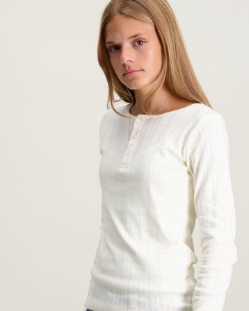 Sofie Schnoor PetriciaSY Pointelle Longsleeve Tee Hvit Topper/Bluser Jente - Kids Brand Store