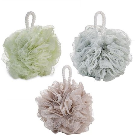 Dusjpute 3 stk Avslappende bad 13 cm 60 g Skrubbesvamp Myk svamp Dusjsvamp Badesvamp Massasjesvamp Dusjloofahs Mesh Blå Grønn