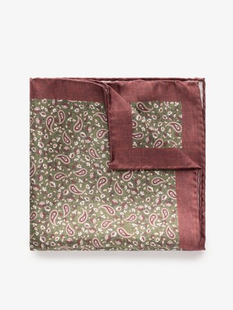 John Henric Men's Green Floral Pocket Square Size Onesize