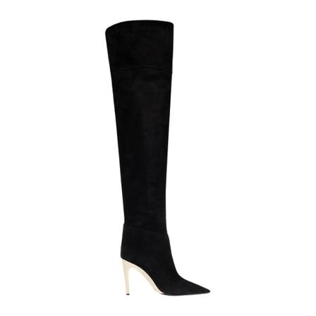 Jimmy Choo, Over-knee Boots Zwart, Dames, Maat:36 EU,suede