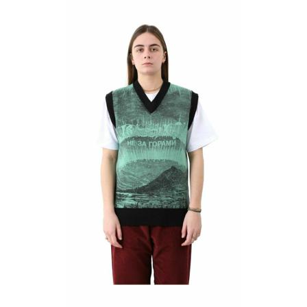 Rassvet Sleeveless Stickat grön, Herr Västar, Herr, Storlek: S