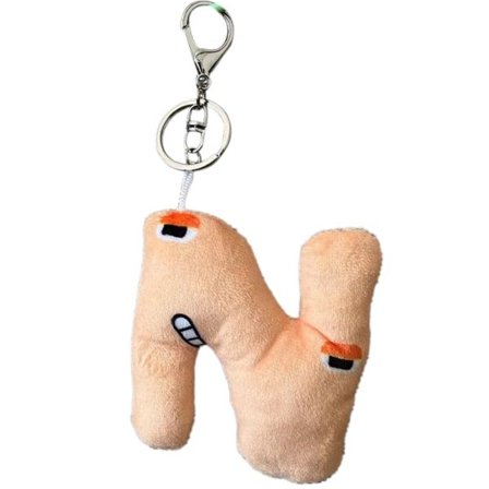 Alphabet Lore Plys Legetøj Nøglering Bogstav Vedhæng Taske Tilbehør Dukke Bogstav N