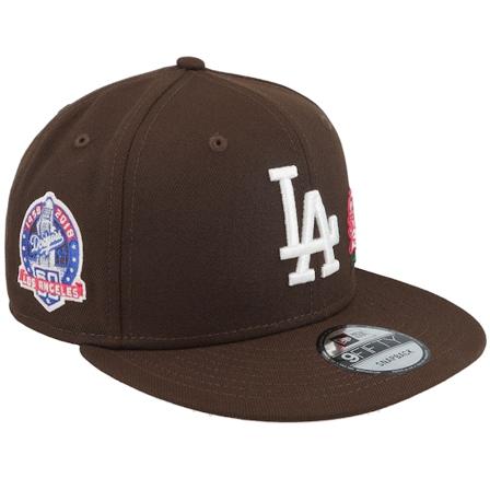 New Era - MLB Brun snapback Caps - Los Angeles Dodgers Ecology 9FIFTY Burnt Wood 60 Anniversary Brown/Pink Snapback @ Hatstore