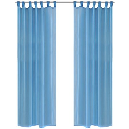vidaXL Genomskinlig gardin 140 x 175 cm 2-pack Turkos