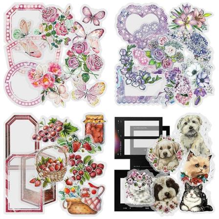 4-pack klistermärken för scrapbooking, klistermärken för gör-det-själv-fotoalbum, scrapbooking, hemmagjord dagbok, presentanteckningsböcker, konst