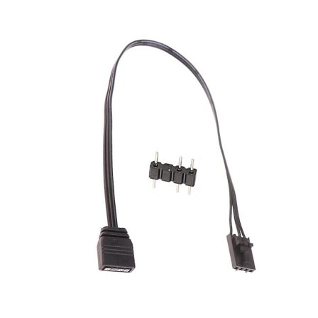 For 4-pin RGB til Standard ARGB 3-pin 5v Adapterkontakt RGB-kabel 25cm Svart-tfrf