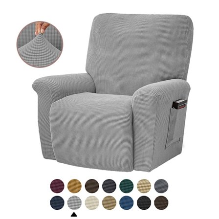 Allsidig elastisk lenestol sofa trekk i ensfarget polarfleece, sofa putetrekk for alle årstider, lenestol trekk