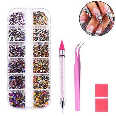 1440 stk krystallkrystall-rhinestones neglekunst-rhinestones neglekunstsett og tilbehør