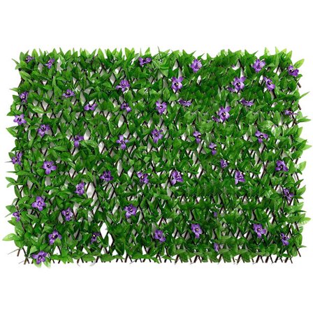 Laajennettava aita parvekkeelle, terassille, ulkokäyttöön, koristeellinen tekoköynnösaita puoliksi käsintehdyllä muotoilulla, keinotekoinen 