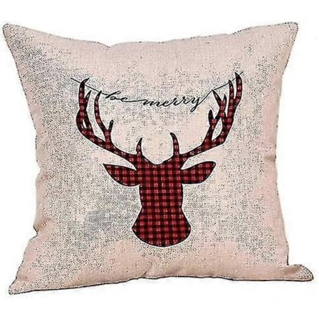 Tyynyliina Pellava Joulu Hirvikuvio Tyynyliina 45x45