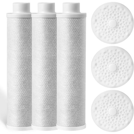 6-pak Dusjfilterpatroner for hardt vannfilter, reduserer klor, tungmetaller og andre urenheter