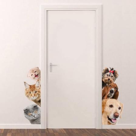 3D Vægklistermærke Kat og Hund Aftagelige Vandtætte Vægklistermærker f