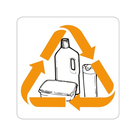 Aufkleber für Abfalltrennung - Fester Kunststoff