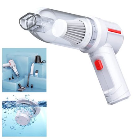 Trådløs håndholdt støvsuger håndholdt støvsuger, 9kPa trådløs bilstøvsuger med 4000mAh batteri, hvit