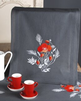 Broderikit Vallmo på svart