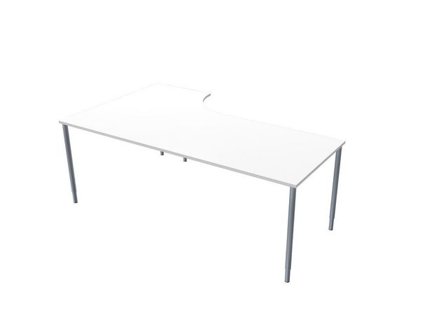 LANAB DESIGN Skrivbord Höger 200x120cm vitlaminat/grå - Lyreco - Kontorsmöbler och inredning - Bord och hurtsar - Skrivbord - Fasta