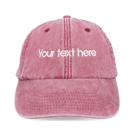 Beechfield - Washed Red Dad Cap With Embroidery Unconstructed Red Cap - @ Hatstore