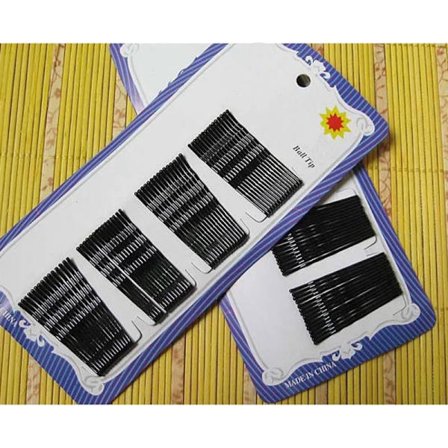 Pakke med 60 stk. populære lige hårnåle, sorte aluminiumshårklemmer, hårspænder, hovedbeklædningstilbehør, bobbynåle med kuglespidser