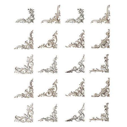 20 stk. Vintage Uthulede Hjørneklistremerker Journal Border Klistremerke Kompatibel med Scrapbooking Journal Fotoalbum Telefondeksel Kunsthåndverk