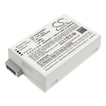Batteri til kamera til Canon EF-S, EOS 550D, EOS 600D osv.