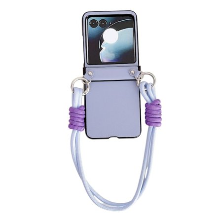 Motorola Razr 50 Skal i Morandi Lädertextur med Rem