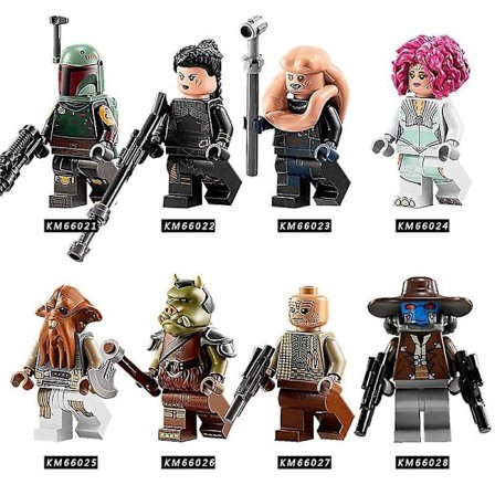 8pcs Star Wars Series Assembled Building Blocks Minifigure Toy Bobafett Bain