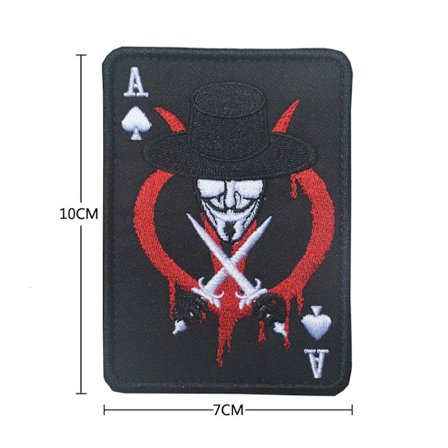 Ace of Spades Armband Broderat Kardborretyg Label Poker
