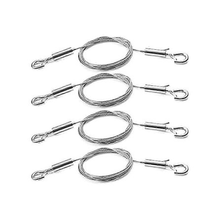 Justerbart Bildeoppheng Wire Kit 4 stk - 2M (6,6 fot) x 1,5 mm Rustfritt Stål Kabel med Kroker